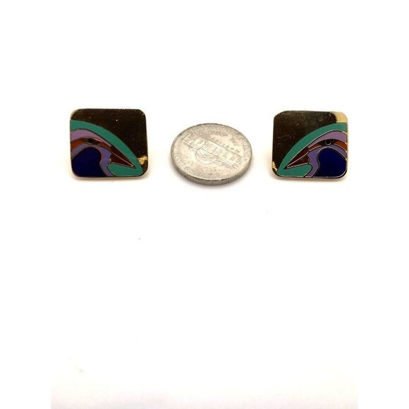 Vintage Laurel Burch Signed Tori Mon Bird Earrings - Picture 3 of 4
